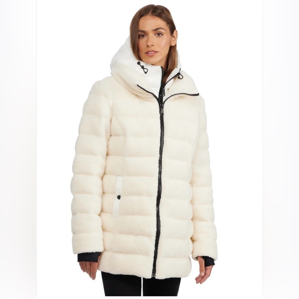 Pajar Canada YVAINE Size Medium Lightweight Puffer Jacket White Fleece New